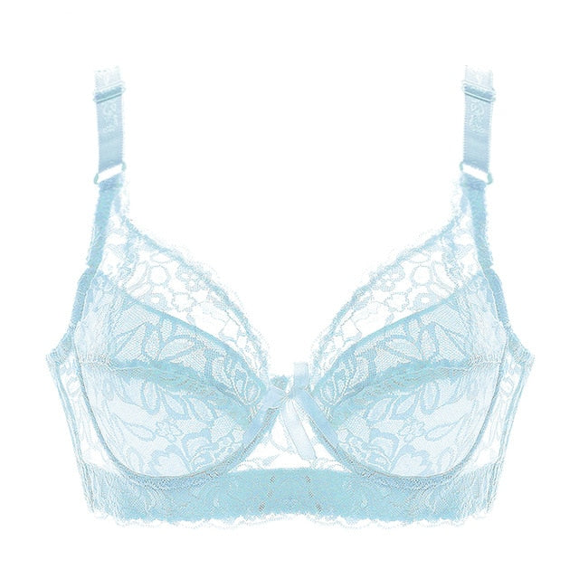 Hot Full cup thin underwear small bra plus size wireless adjustable lace Women's bra breast cover B C D cup Large size Lace Bras