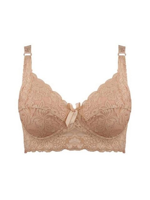 Hot Full cup thin underwear small bra plus size wireless adjustable lace Women's bra breast cover B C D cup Large size Lace Bras