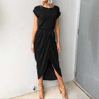 2020 Long Party Dresses Plus Size Summer Short Sleeve Women Dress Elegant Maxi Loose Vestidos Casual Sundresses Female XXL XXXL