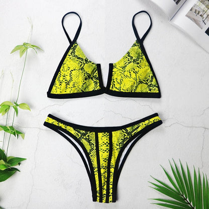 Sexy Bandeau Bikinis 2020 New V Neck Bikini Swimsuits Push Up Swimwear Female Brazilian Bikini Set Bathing Suits Biquini 3418