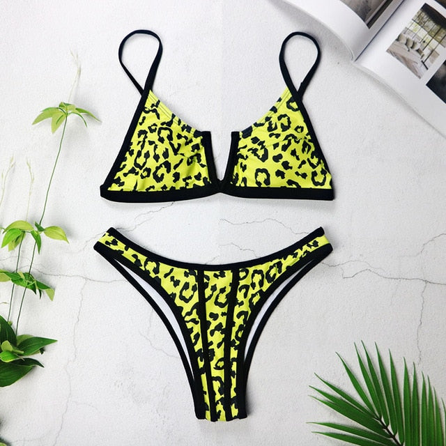 Sexy Bandeau Bikinis 2020 New V Neck Bikini Swimsuits Push Up Swimwear Female Brazilian Bikini Set Bathing Suits Biquini 3418