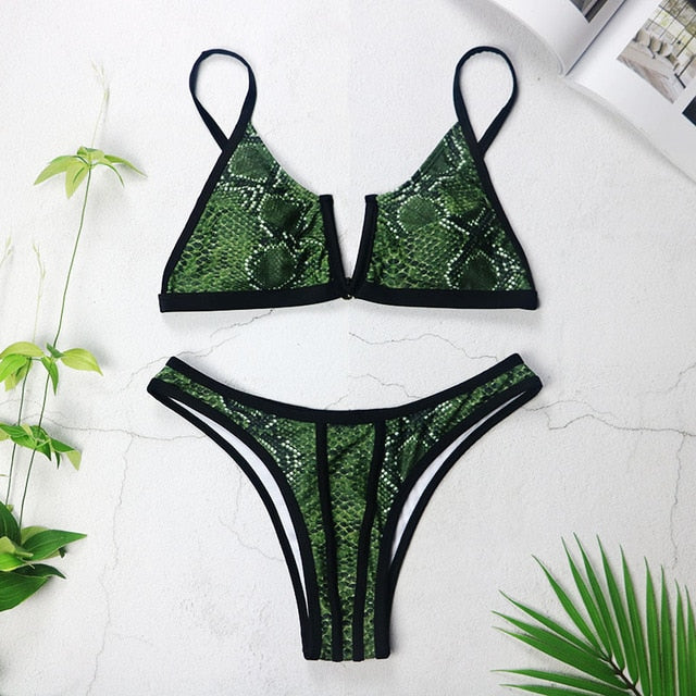 Sexy Bandeau Bikinis 2020 New V Neck Bikini Swimsuits Push Up Swimwear Female Brazilian Bikini Set Bathing Suits Biquini 3418
