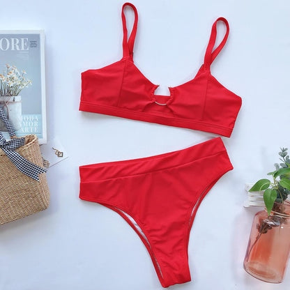 Sexy Bandeau Bikinis 2020 New V Neck Bikini Swimsuits Push Up Swimwear Female Brazilian Bikini Set Bathing Suits Biquini 3418