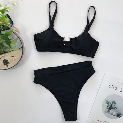 Sexy Bandeau Bikinis 2020 New V Neck Bikini Swimsuits Push Up Swimwear Female Brazilian Bikini Set Bathing Suits Biquini 3418