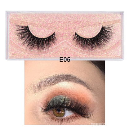Visofree Mink Eyelashes 100% Cruelty free Handmade 3D Mink Lashes Full Strip Lashes Soft False Eyelashes Makeup  Lashes E11