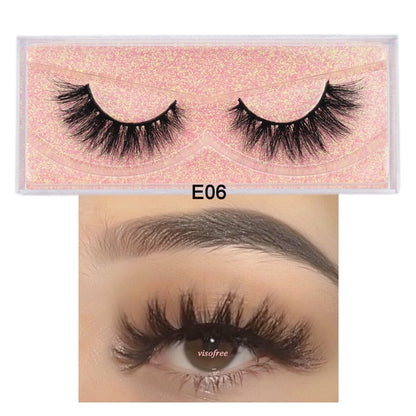 Visofree Mink Eyelashes 100% Cruelty free Handmade 3D Mink Lashes Full Strip Lashes Soft False Eyelashes Makeup  Lashes E11