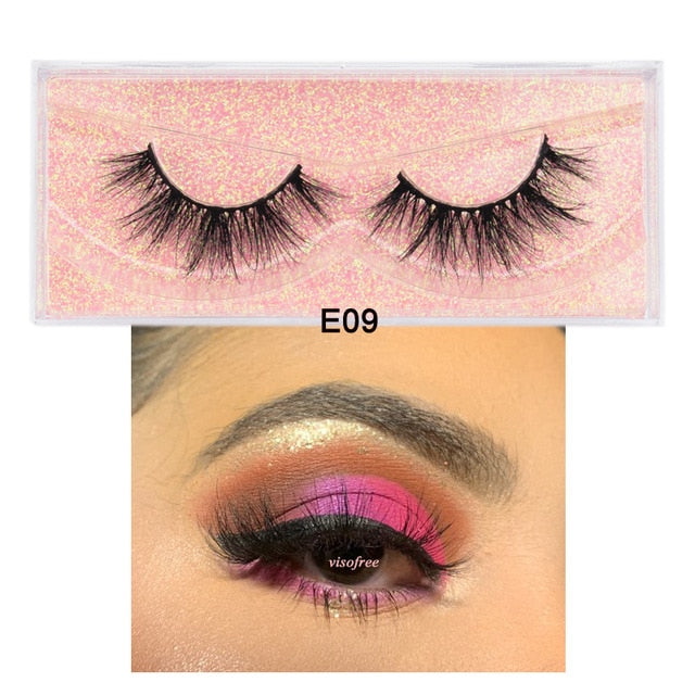 Visofree Mink Eyelashes 100% Cruelty free Handmade 3D Mink Lashes Full Strip Lashes Soft False Eyelashes Makeup  Lashes E11