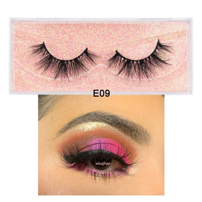 Visofree Mink Eyelashes 100% Cruelty free Handmade 3D Mink Lashes Full Strip Lashes Soft False Eyelashes Makeup  Lashes E11