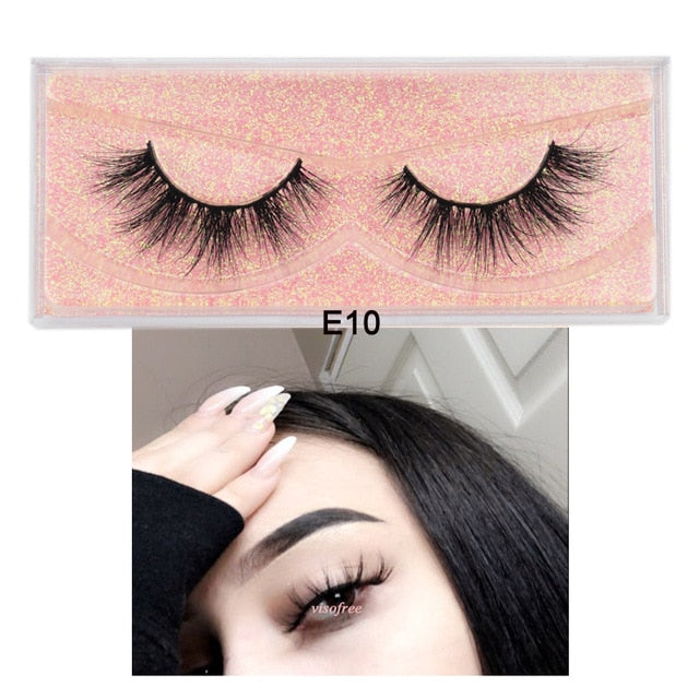 Visofree Mink Eyelashes 100% Cruelty free Handmade 3D Mink Lashes Full Strip Lashes Soft False Eyelashes Makeup  Lashes E11