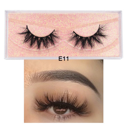 Visofree Mink Eyelashes 100% Cruelty free Handmade 3D Mink Lashes Full Strip Lashes Soft False Eyelashes Makeup  Lashes E11