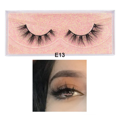 Visofree Mink Eyelashes 100% Cruelty free Handmade 3D Mink Lashes Full Strip Lashes Soft False Eyelashes Makeup  Lashes E11