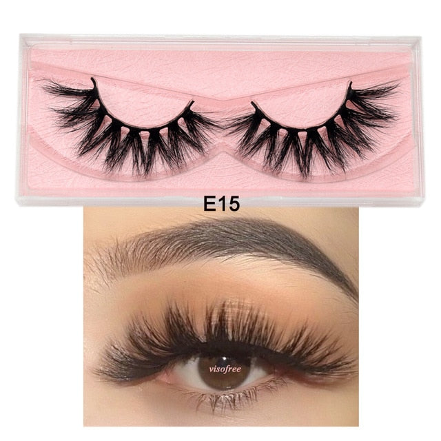 Visofree Mink Eyelashes 100% Cruelty free Handmade 3D Mink Lashes Full Strip Lashes Soft False Eyelashes Makeup  Lashes E11