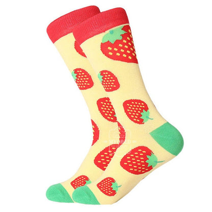 MYORED 1 pair men socks cotton funny crew socks cartoon animal fruit dog women socks novelty gift socks for spring autumn winter