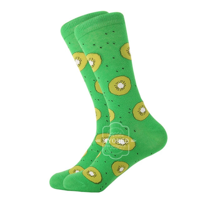 MYORED 1 pair men socks cotton funny crew socks cartoon animal fruit dog women socks novelty gift socks for spring autumn winter