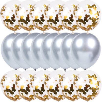 20Pcs Gold Confetti Balloons Set Chrome ballon Birthday decor Kids Party Wedding Decoration Wedding Anniversary globos Metallic