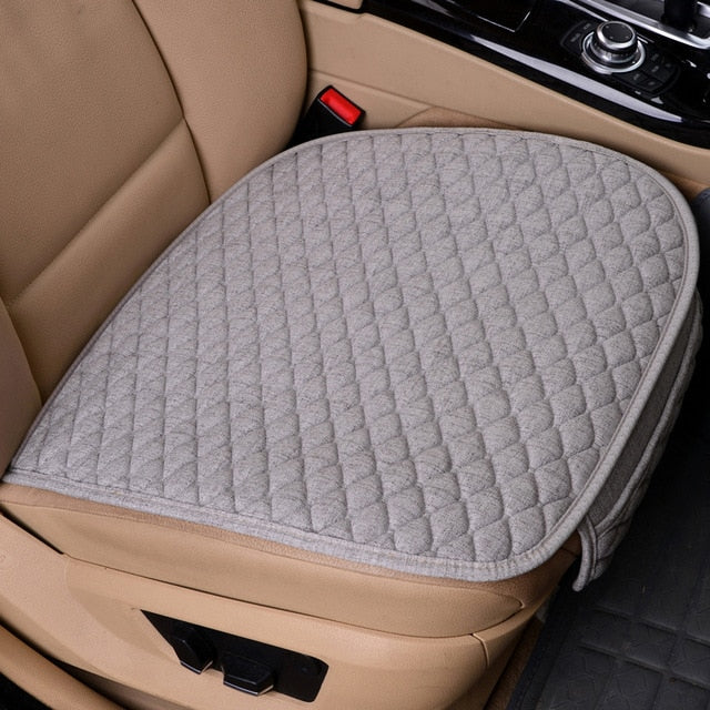 Flax Car Seat Covers Front/Rear/ Full Set Choose Car Seat Cushion Linen Fabric Seat Pad Protector Car Accessories Anti-slip