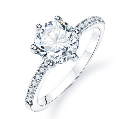 New Trendy Crystal Engagement Claws Design Hot Sale Rings For Women AAA White Zircon Cubic elegant rings Female Wedding jewerly