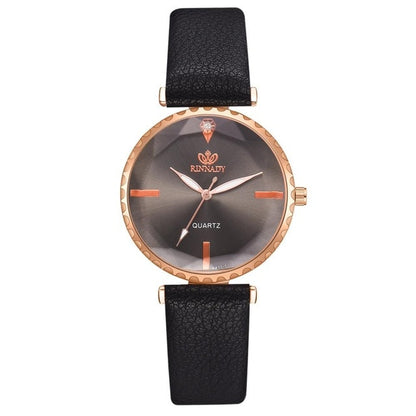 5pcs Set Top Style Fashion Women's Luxury Leather Band Analog Quartz WristWatch Ladies Watch Women Dress Reloj Mujer Black Clock
