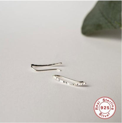 ROXI Minimalist 925 Sterling Silver Earrings Ear Crawlers Wedding Jewelry Trendy Geometric Ear Crawlers  Stud Earring Women Gift