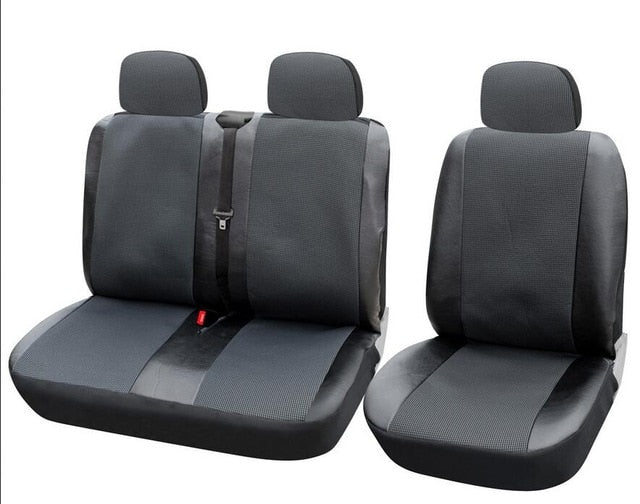 1+2 Seat Covers Car Seat Cover for Transporter/Van, Universal Fit with Artificial Leather,Truck Interior Accessories