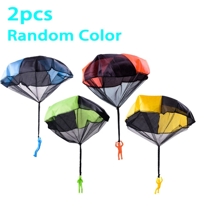 2pcs Hand Throw Soldier Parachute Toys Indoor Outdoor Games for Kids Mini Soldier Parachute Fun Sports Educational Toy Gifts Boy
