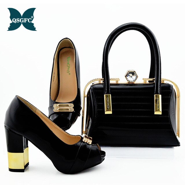 New Arrival royal blue Color African Women Matching Italian Shoes and Bag Set Decorated with Rhinestone small size design