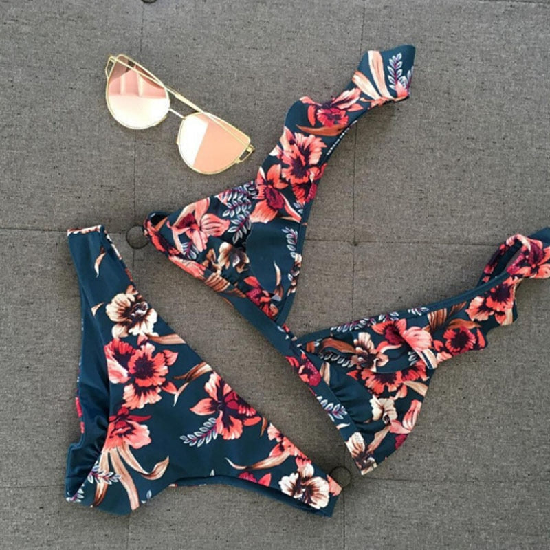 Women Push-up Padded Bikini 2020 Hot Retro Swimsuit Print Swimwear Girls Summer Beachwear Female Bathing Suit Swimming Biquini