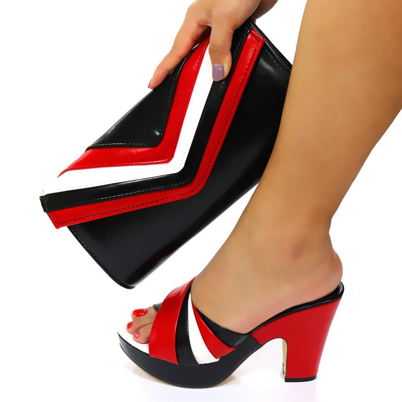 doershow Italian Shoe and Bag Set New 2020 Women Shoes and Bag Set In Italy black Color Italian Shoes with Matching Bags!HGF1-3