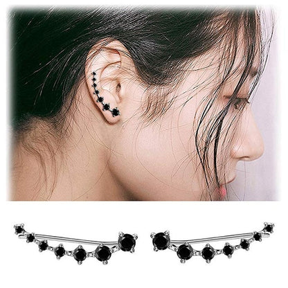 REETI New High Quality Super Shiny Zircon 925 Sterling Silver  Earring for Women Jewelry Wholesale Gift Ear row