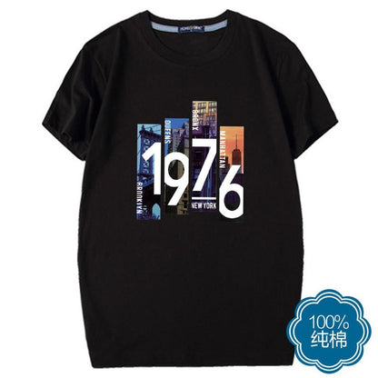Special Japanese Tide brand short-sleeved men and women summer street hip hop T-shirt Chinese style lovers with half sleeves