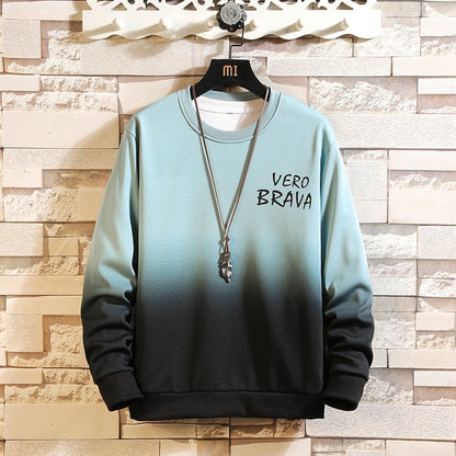 Autumn Spring Black White Tshirt Top Tees Classic Style Brand Fashion Clothes Plus Size M-5XL O NECK Long Sleeve T Shirt Men'S