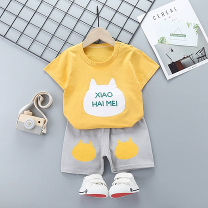 New Boys Outfits 9M-6T Girls Clothes Children's Clothing Suits Top Cotton Pants Suit 2pcs Clothing Sets Kids Clothes 9M24M3T5T6T