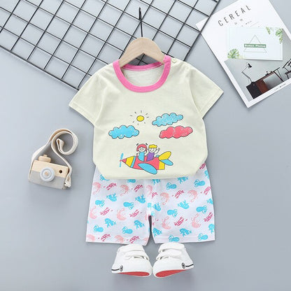 New Boys Outfits 9M-6T Girls Clothes Children's Clothing Suits Top Cotton Pants Suit 2pcs Clothing Sets Kids Clothes 9M24M3T5T6T