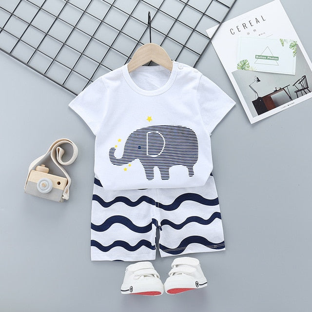 New Boys Outfits 9M-6T Girls Clothes Children's Clothing Suits Top Cotton Pants Suit 2pcs Clothing Sets Kids Clothes 9M24M3T5T6T