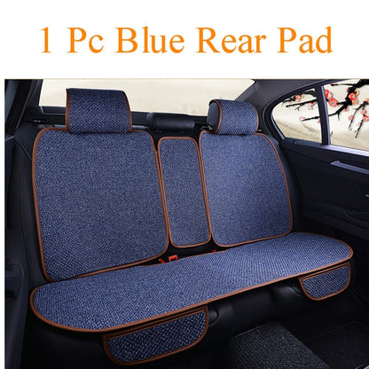 Linen Car Seat Cover Protector Flax Front or Rear Seat Back Cushion Pad Mat Backrest for Auto Interior Truck Suv Van