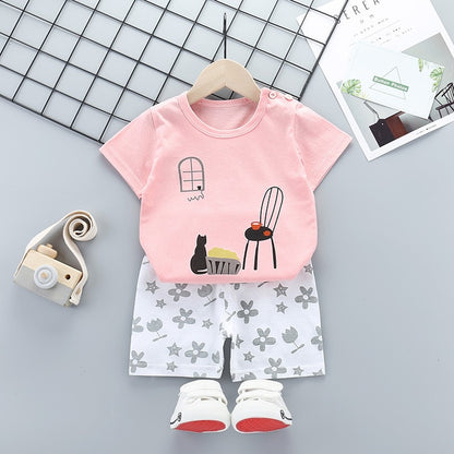 Children's Wear 2018 spring Summer Baby kids Boys Sports casual Suit boy T-shirt + jeans 2pc Set Children's Clothes kids clothes