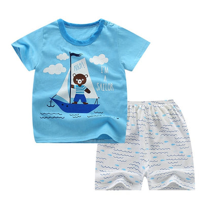 Children's Wear 2018 spring Summer Baby kids Boys Sports casual Suit boy T-shirt + jeans 2pc Set Children's Clothes kids clothes