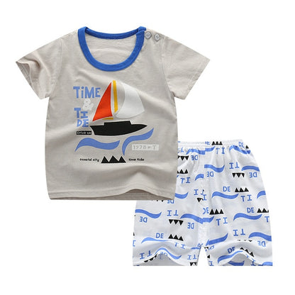 Children's Wear 2018 spring Summer Baby kids Boys Sports casual Suit boy T-shirt + jeans 2pc Set Children's Clothes kids clothes