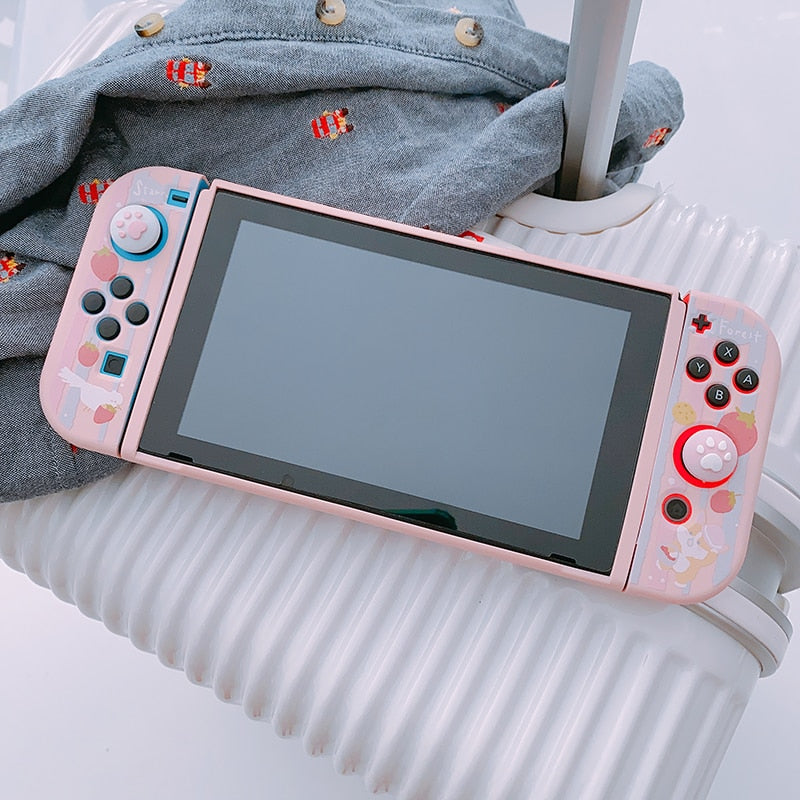 STARRY FOREST strawberry and corgi dog cute soft pink case for Nintendo Switch for girls