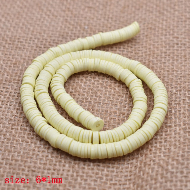 6mm Flat Round Polymer Clay Beads Chip Disk Loose Spacer Handmade Beads For DIY Jewelry Making Bracelet Finding Mixed Color