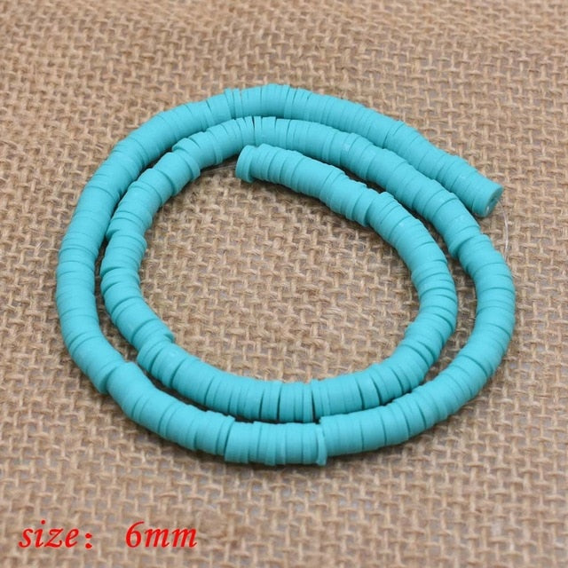 6mm Flat Round Polymer Clay Beads Chip Disk Loose Spacer Handmade Beads For DIY Jewelry Making Bracelet Finding Mixed Color
