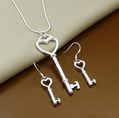 New Trendy 925 Sterling Silver Jewelry Sets Simple Fashion Insect Moon Round Ball Necklace Earrings Sets For Woman Gift