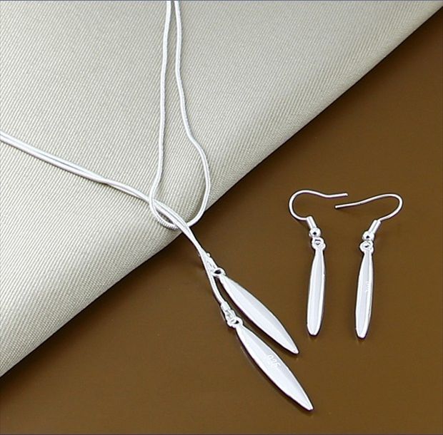 New Trendy 925 Sterling Silver Jewelry Sets Simple Fashion Insect Moon Round Ball Necklace Earrings Sets For Woman Gift