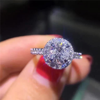 CC Trendy Jewelry S925 Rings For Women Cubic Zirconia Charms Bridal Wedding Engagement White Gold Color Ring Drop Shipping