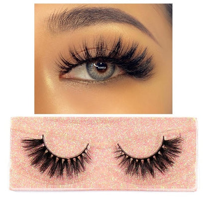 FOXESJI Makeup Eyelashes 3D Mink Lashes Fluffy Soft Wispy Volume Natural long Cross False Eyelashes Eye Lashes Reusable Eyelash