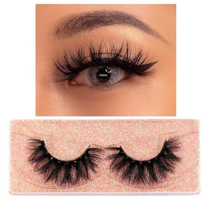 FOXESJI Makeup Eyelashes 3D Mink Lashes Fluffy Soft Wispy Volume Natural long Cross False Eyelashes Eye Lashes Reusable Eyelash