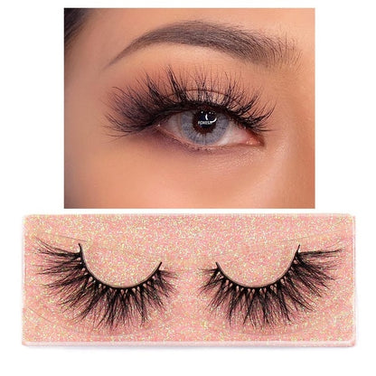 FOXESJI Makeup Eyelashes 3D Mink Lashes Fluffy Soft Wispy Volume Natural long Cross False Eyelashes Eye Lashes Reusable Eyelash