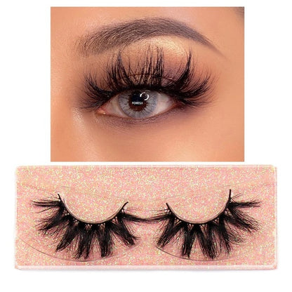 FOXESJI Makeup Eyelashes 3D Mink Lashes Fluffy Soft Wispy Volume Natural long Cross False Eyelashes Eye Lashes Reusable Eyelash