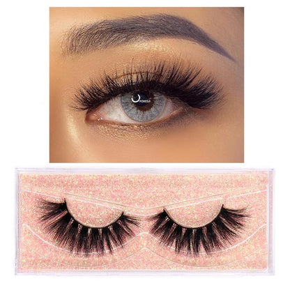 FOXESJI Makeup Eyelashes 3D Mink Lashes Fluffy Soft Wispy Volume Natural long Cross False Eyelashes Eye Lashes Reusable Eyelash