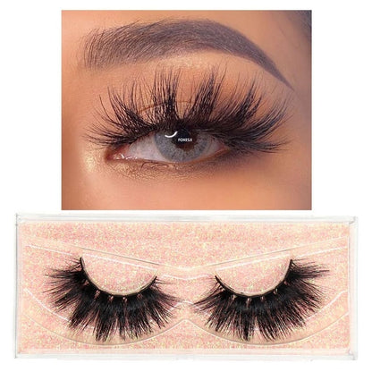 FOXESJI Makeup Eyelashes 3D Mink Lashes Fluffy Soft Wispy Volume Natural long Cross False Eyelashes Eye Lashes Reusable Eyelash